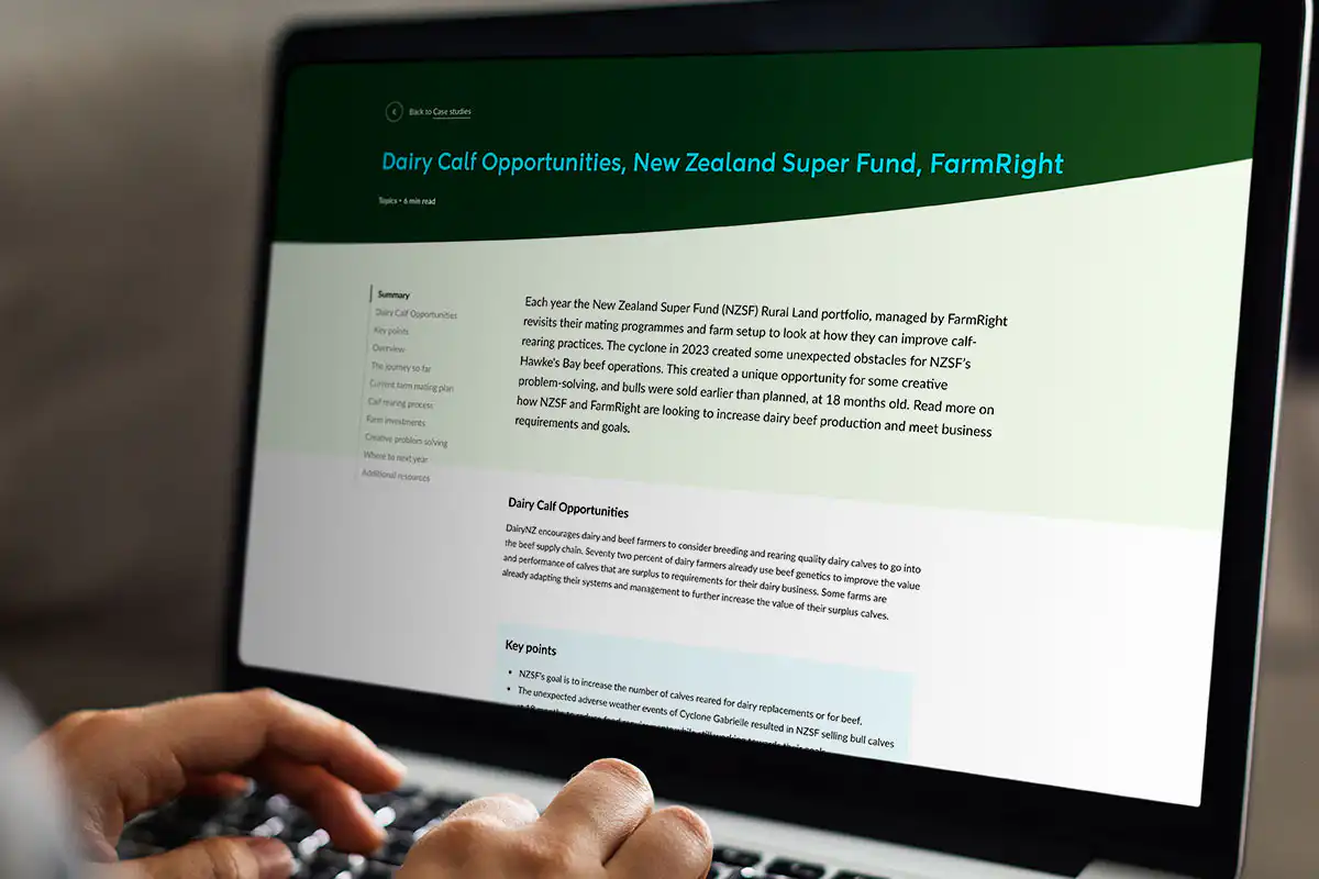 News 2 DairyNZ Dairy Calf Opportunities New Zealand Super Fund FarmRight